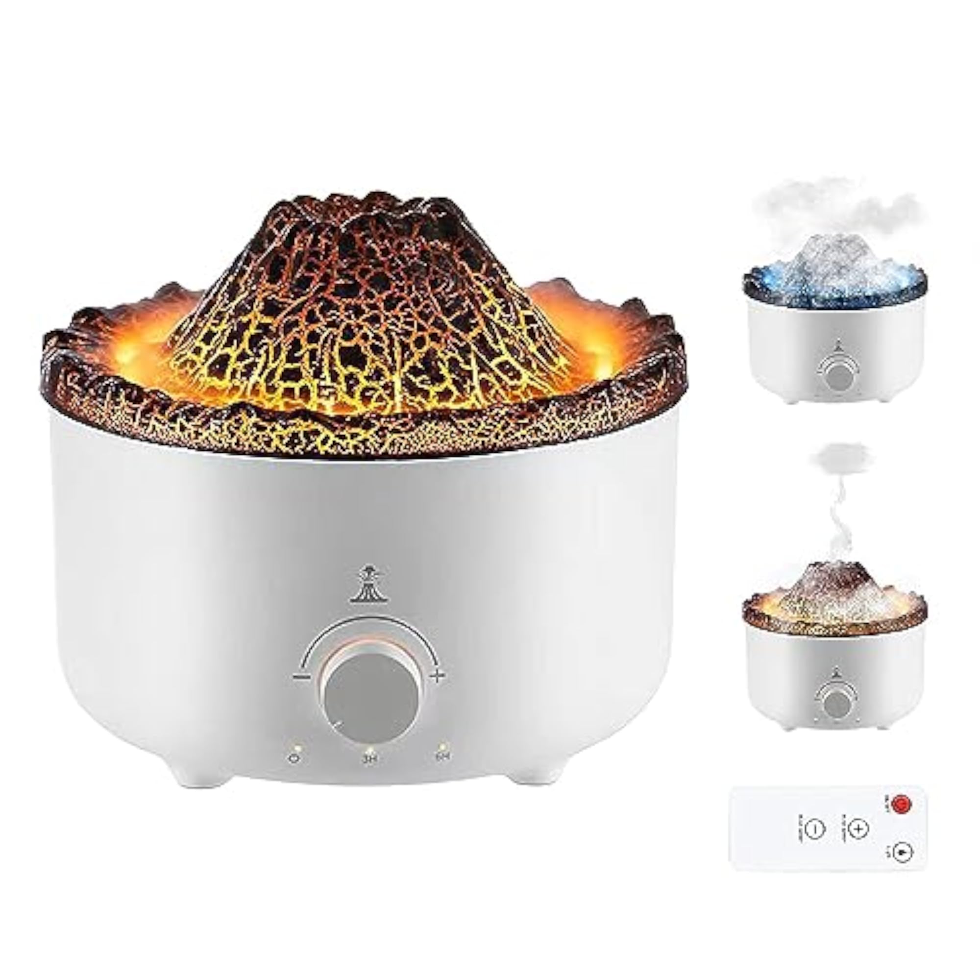 GLIVE Volcano Aromatherapy Humidifier Flame & Light Timer